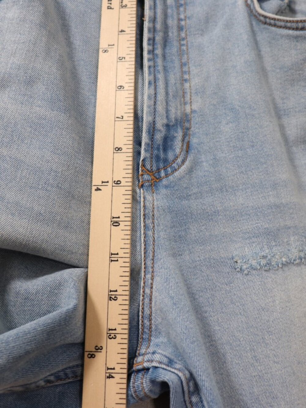 Dear John High Waisted Distressed Jean Women 31 - 12 Light Wash Comfort Stretch - Picture 13 of 16